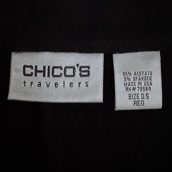 Chico’s Travelers Pants Black Women’s 0.5 Reg US 6 Pull On Stretch Travel Work - Picture 5 of 8